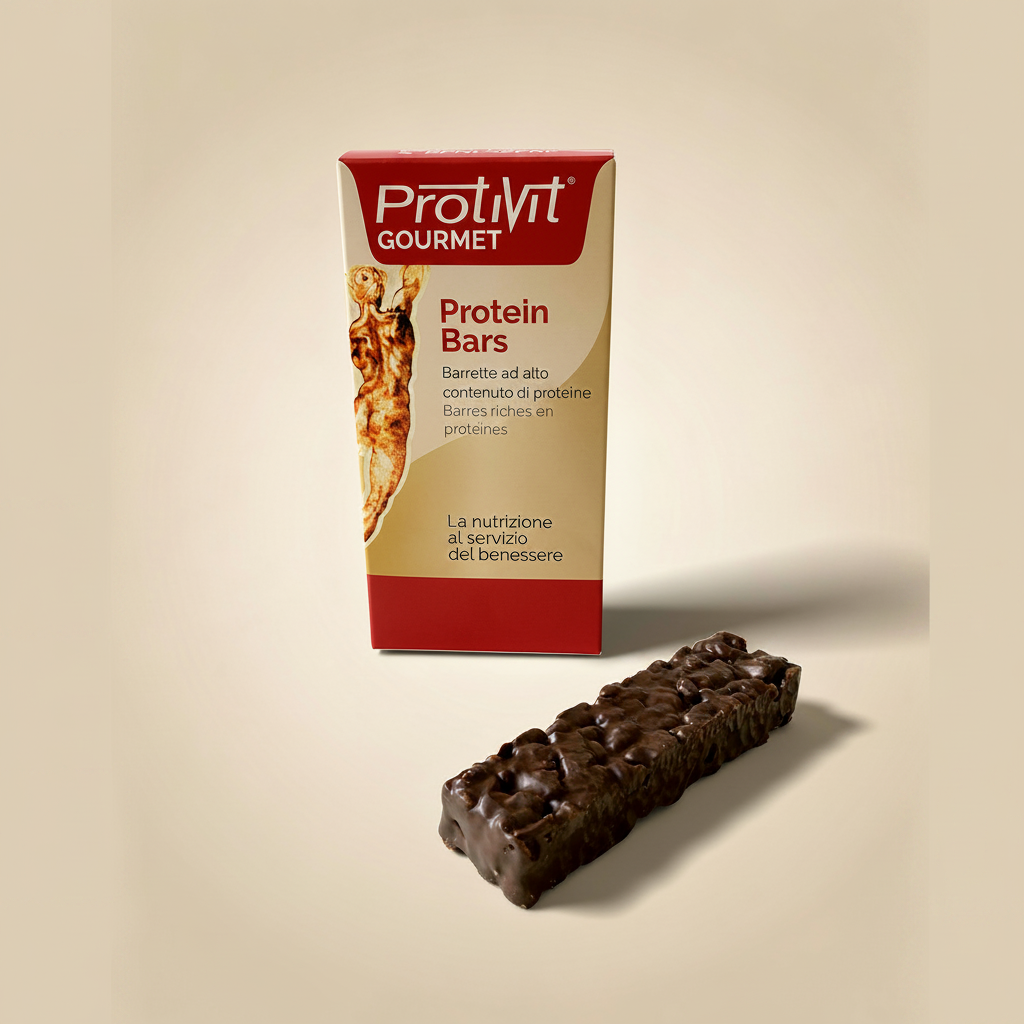 ProtiVit Gourmet Protein Bar Chocolat Noir – fond beige